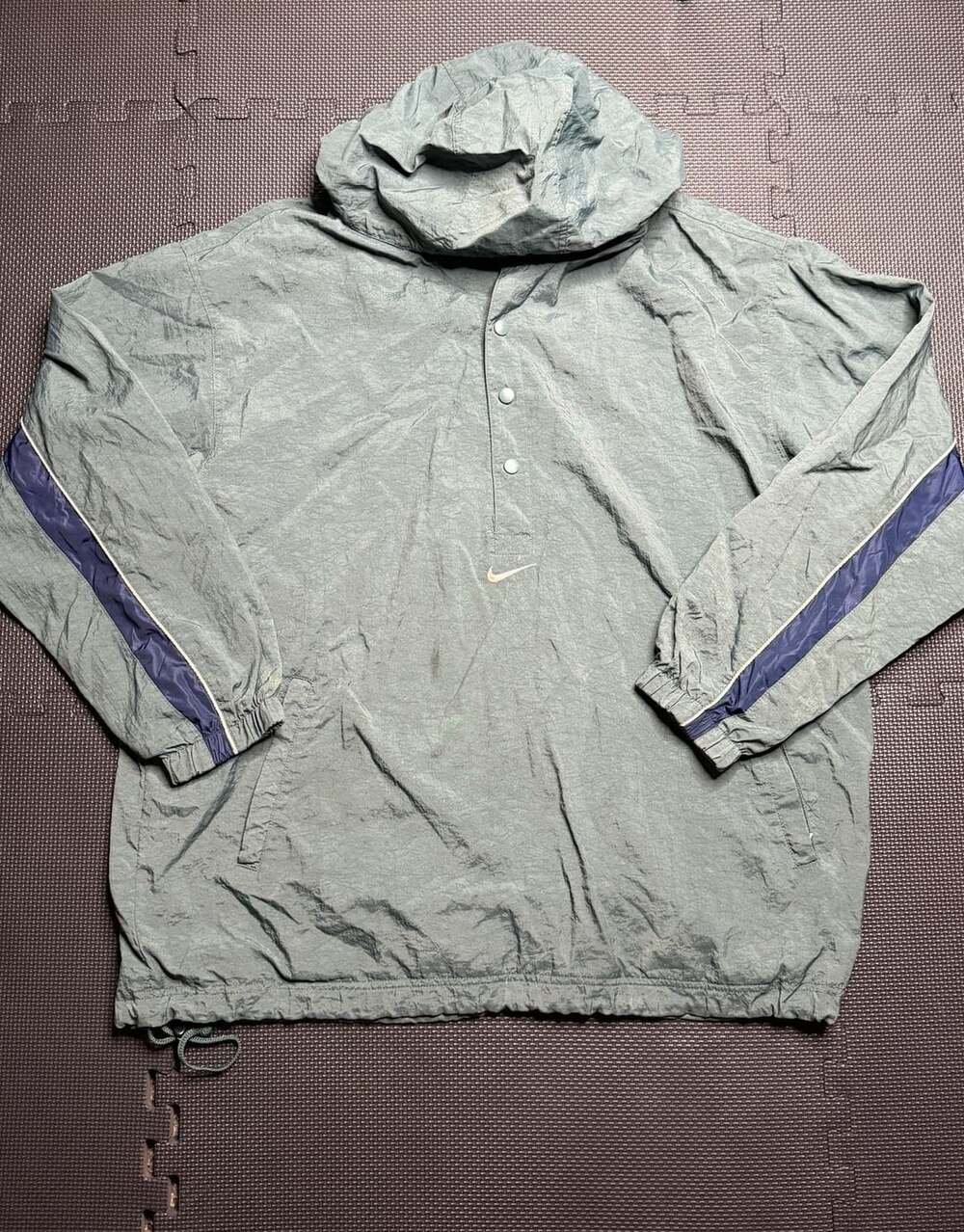 Nike Vintage Anorak Jacket Size XXL Gray Hooded Windbreaker
